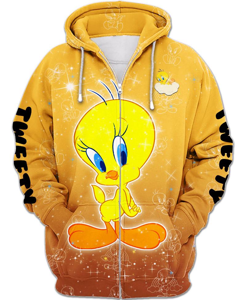 Adorable Tweety Zip-Up Hoodie