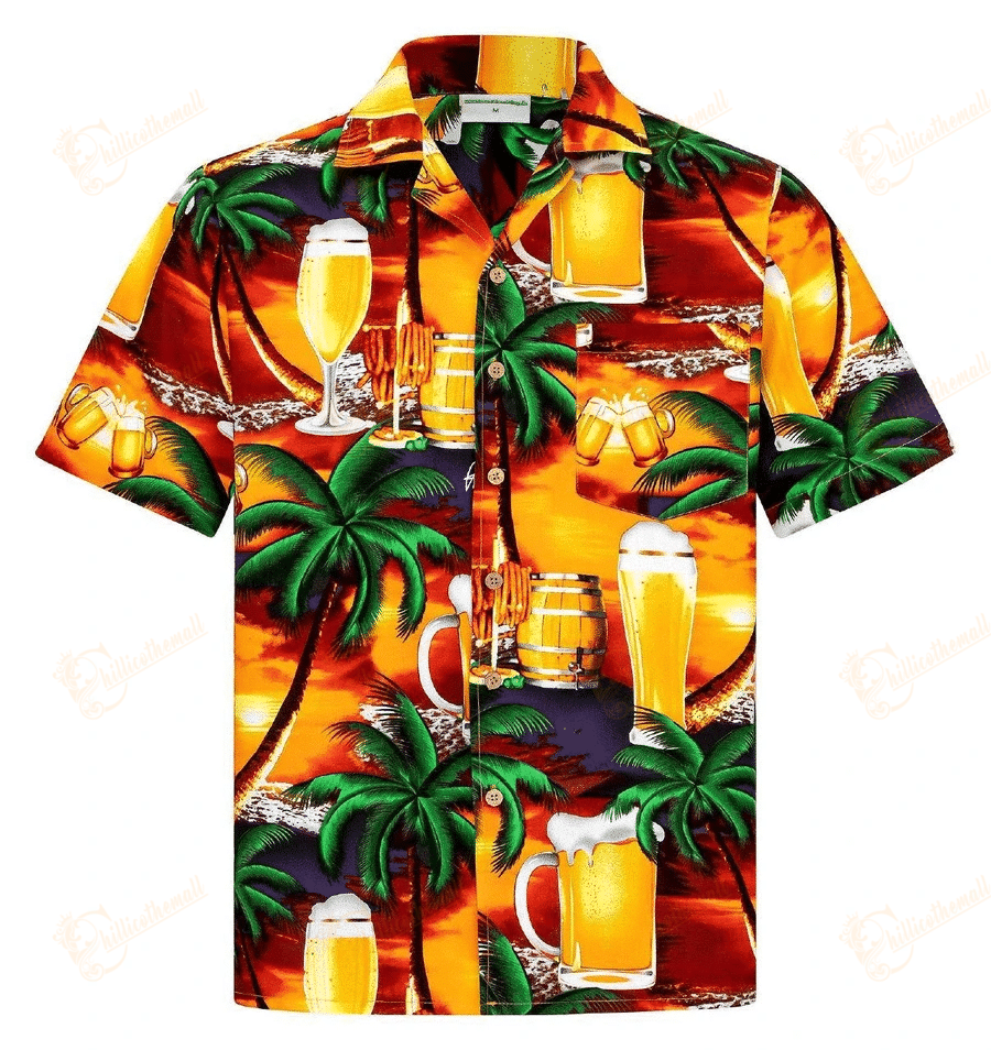 Beach Shirt Hawaiian Aloha Shirts Beer In Paradise- Chillicothemall