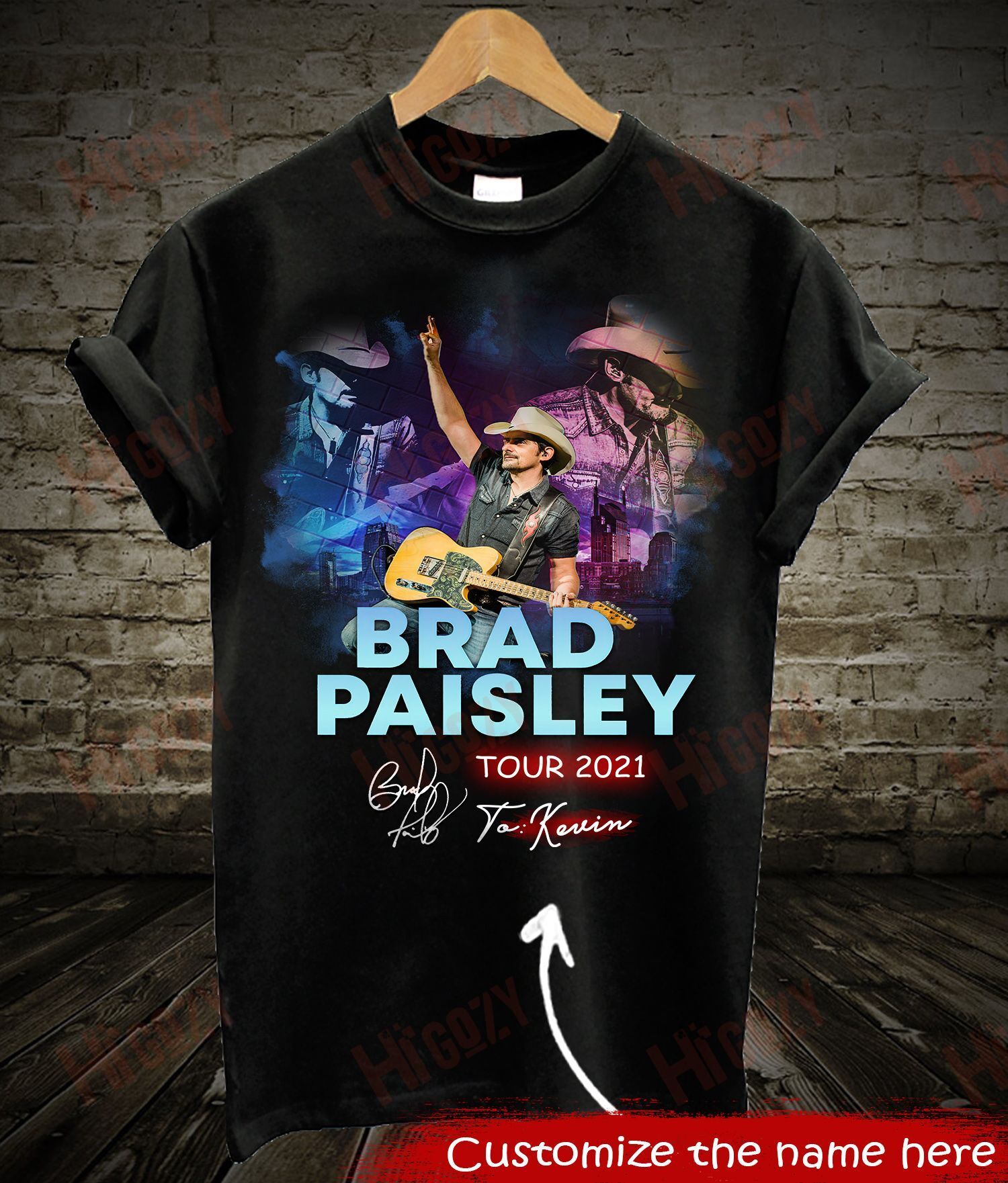 Brad Paisley Tour Shirts, T-Shirt 2D – Spnv505