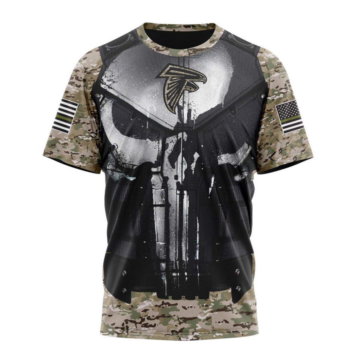 Atlanta Falcons T-Shirt Camo Custom Name & Number