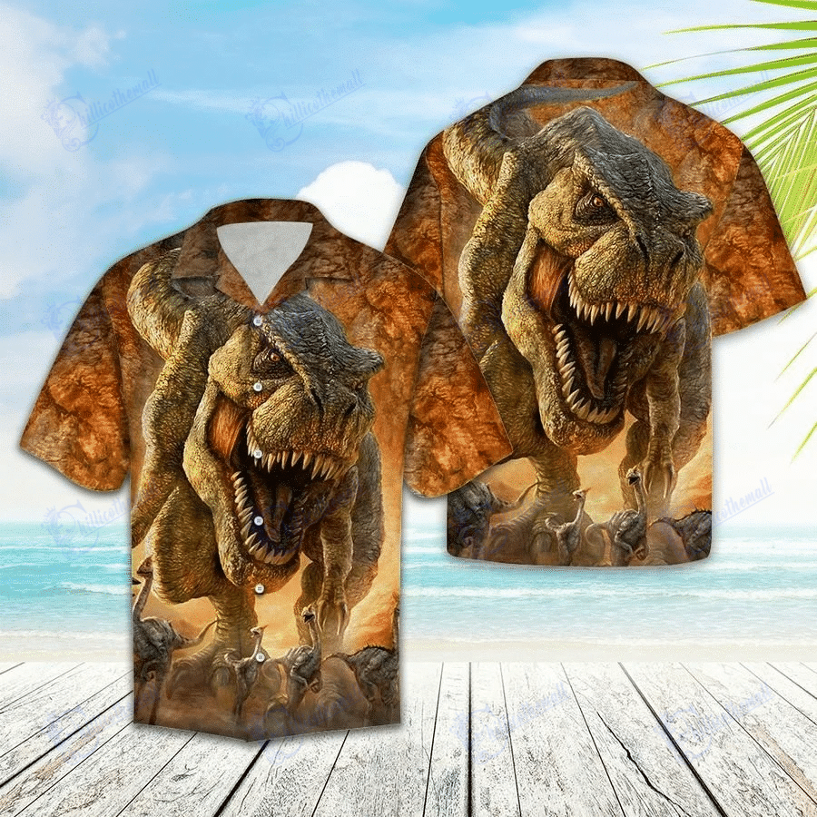 Beach Shirt Shop Hawaiian Aloha Shirts Beautiful Dinosaurs- Chillicothemall