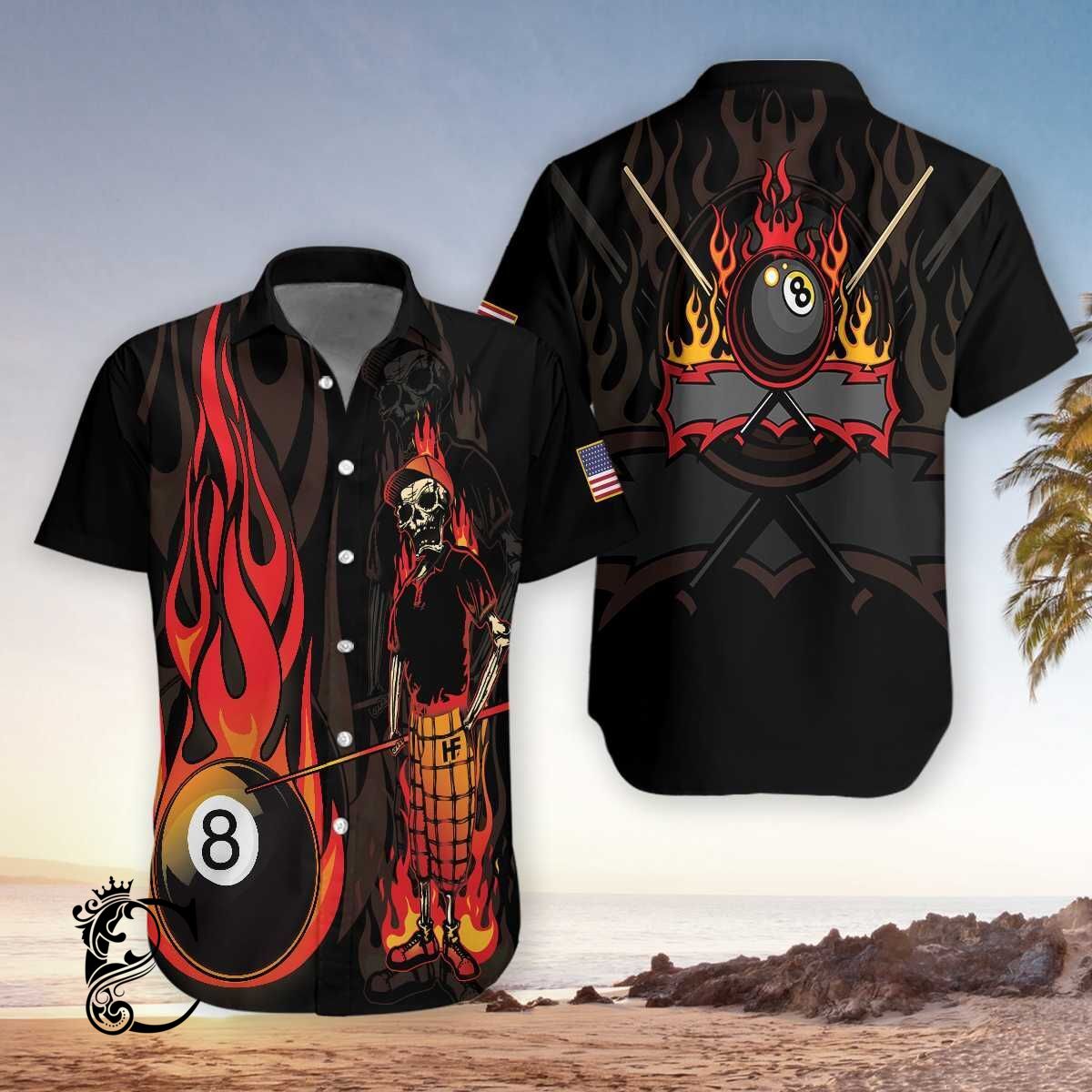 Billiard Mr Bones 8 Ball Hawaiian Shirts