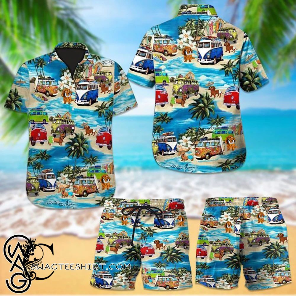 Beach Shirt Beach Hawaii Dachshund Dog Hawaiian Shirt- Chillicothemall