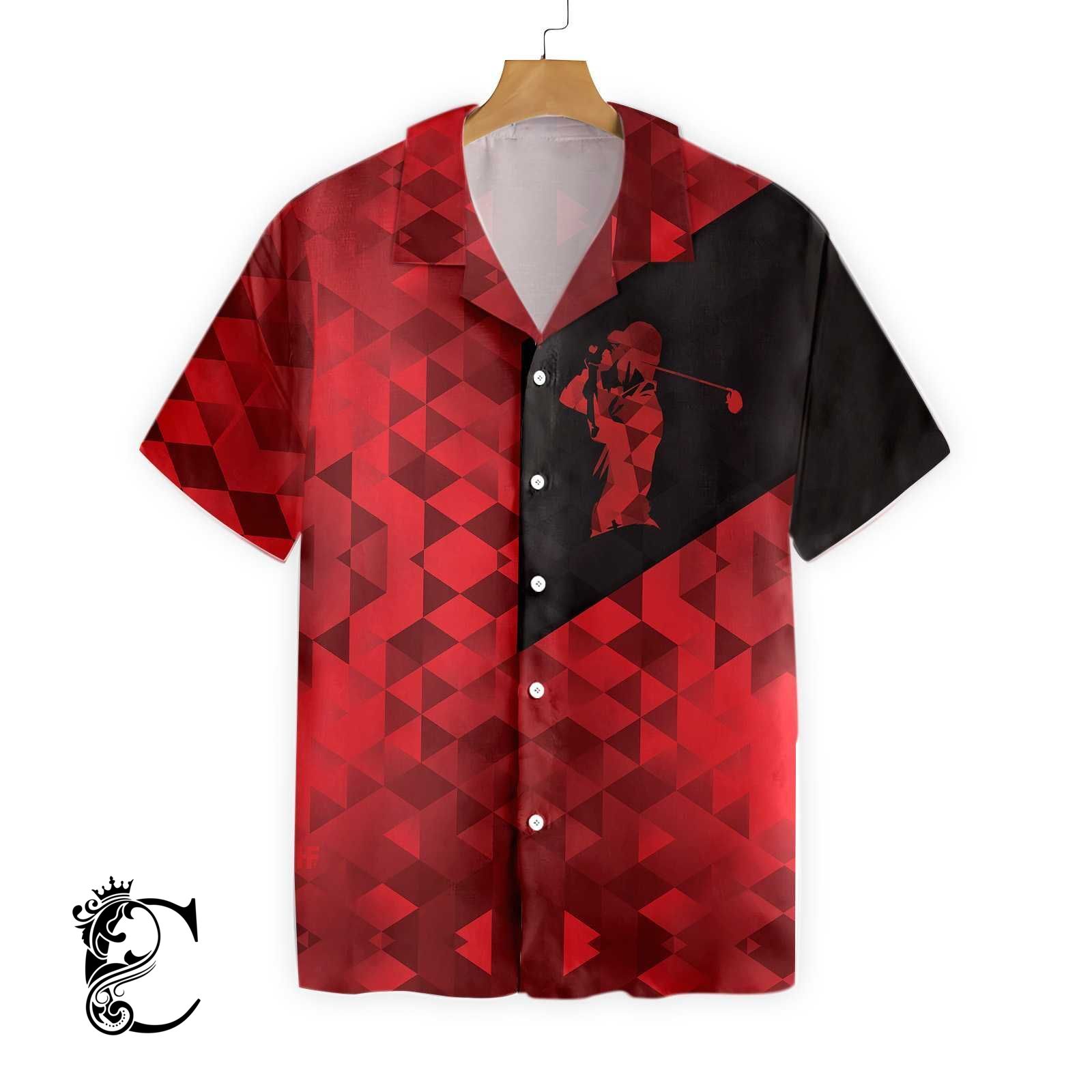 Black And Red Abstract Golfer Ez20 1201 Hawaiian Shirt