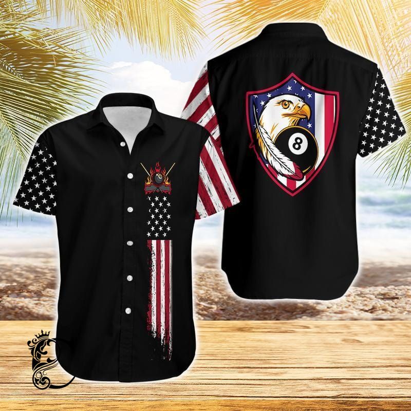 American Flag Billiards Eagle Hawaiian Shirts