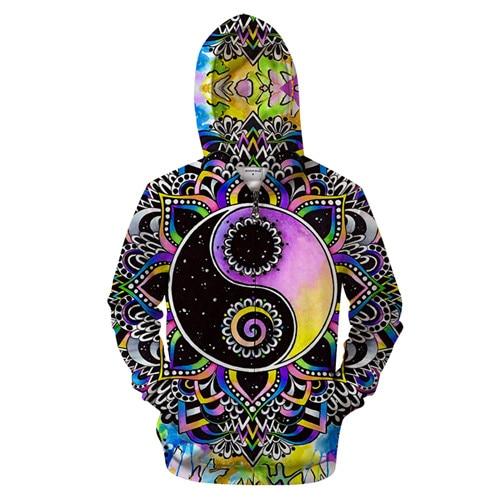 Yin Yang Mandala Zip-up Hoodie