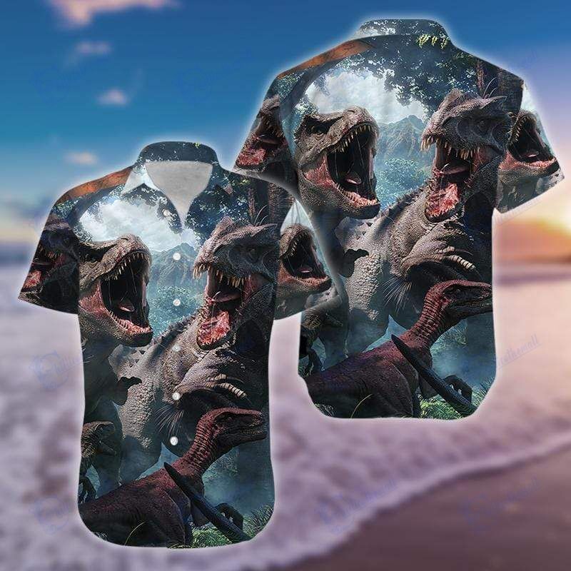 Beach Shirt Hawaiian Aloha Shirts Cool Dinosaurs 901H- Chillicothemall