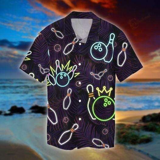 Beach Shirt Order Bowling Neon Hawaiian Aloha Shirts- Chillicothemall