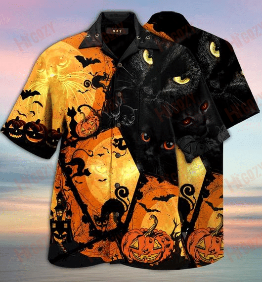 Black Cat Hawaiian Shirt