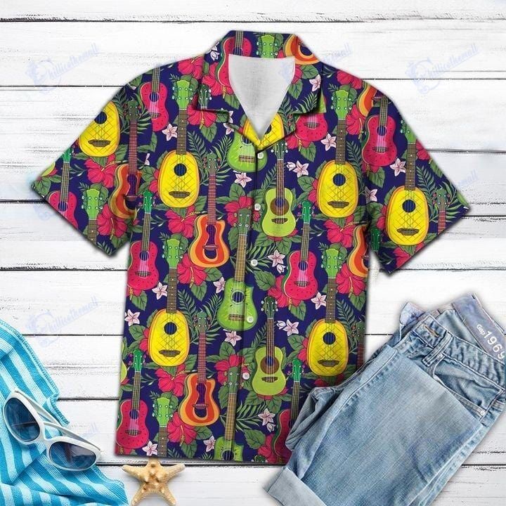 Ukulele Tropical Fruit Hawaiian Aloha Shirts