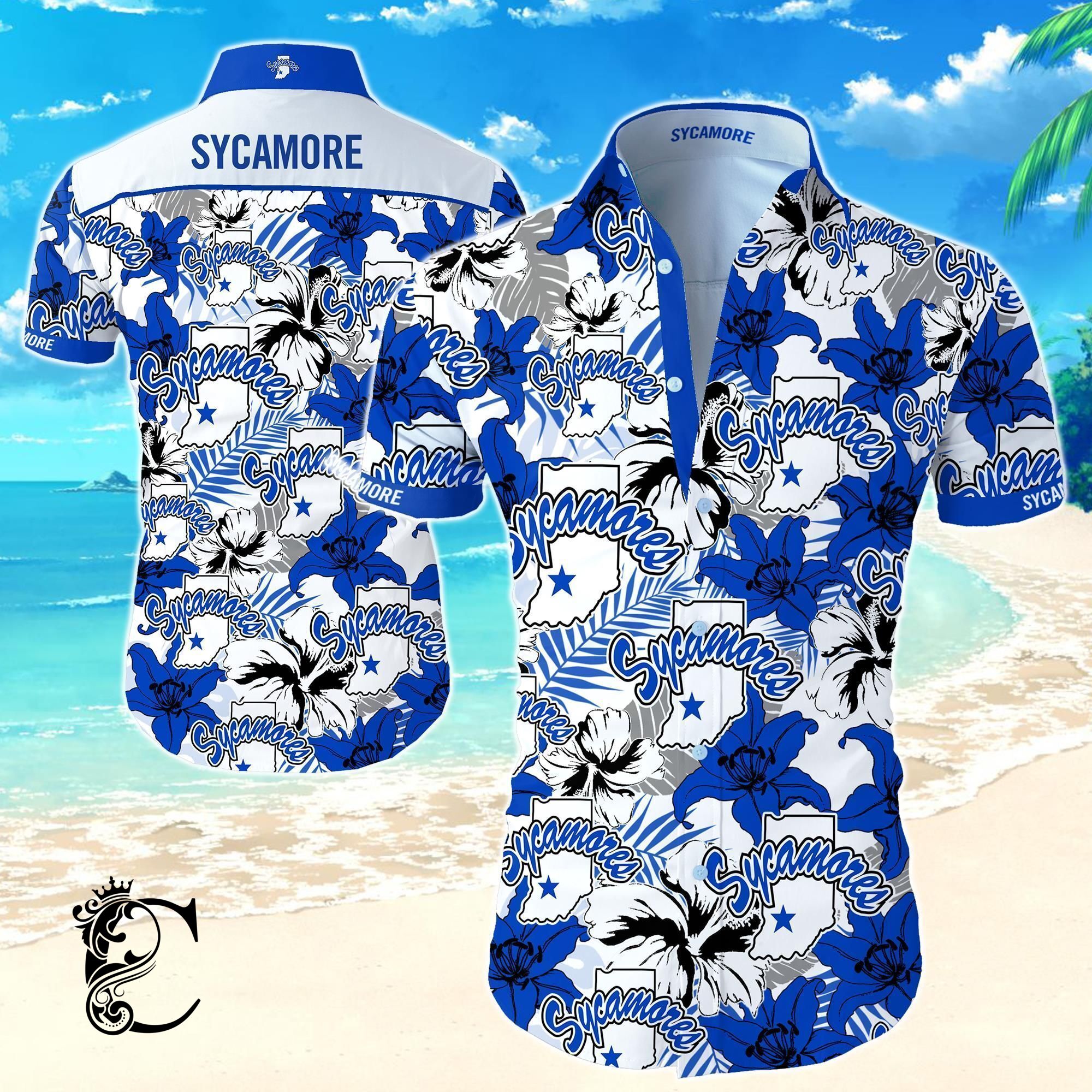 Beach Shirt Indiana State Sycamores Hawaiian Shirt- Chillicothemall