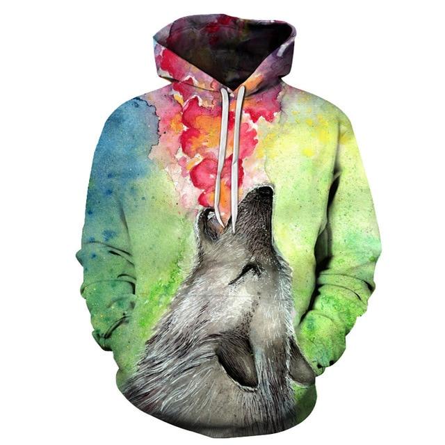 Watercolor Wolf Hoodie